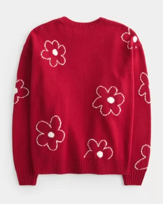 Oversized Lunar New Year Graphic Crew Sweater,Oversized Lunar New Year Graphic Crew Sweater