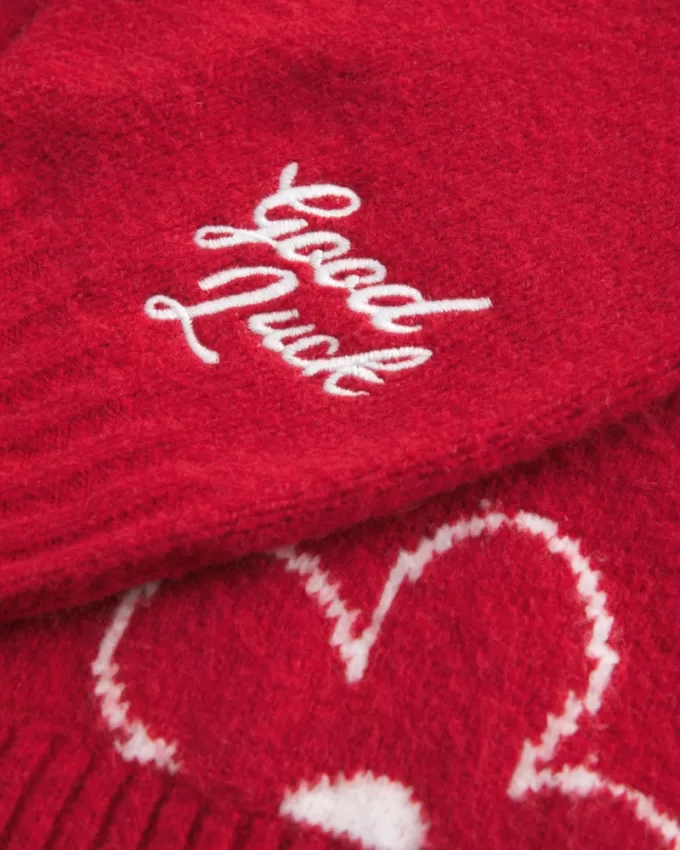 Oversized Lunar New Year Graphic Crew Sweater,Oversized Lunar New Year Graphic Crew Sweater