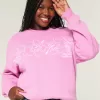 Oversized Malibu Graphic Crew Sweatshirt,Oversized Malibu Graphic Crew Sweatshirt