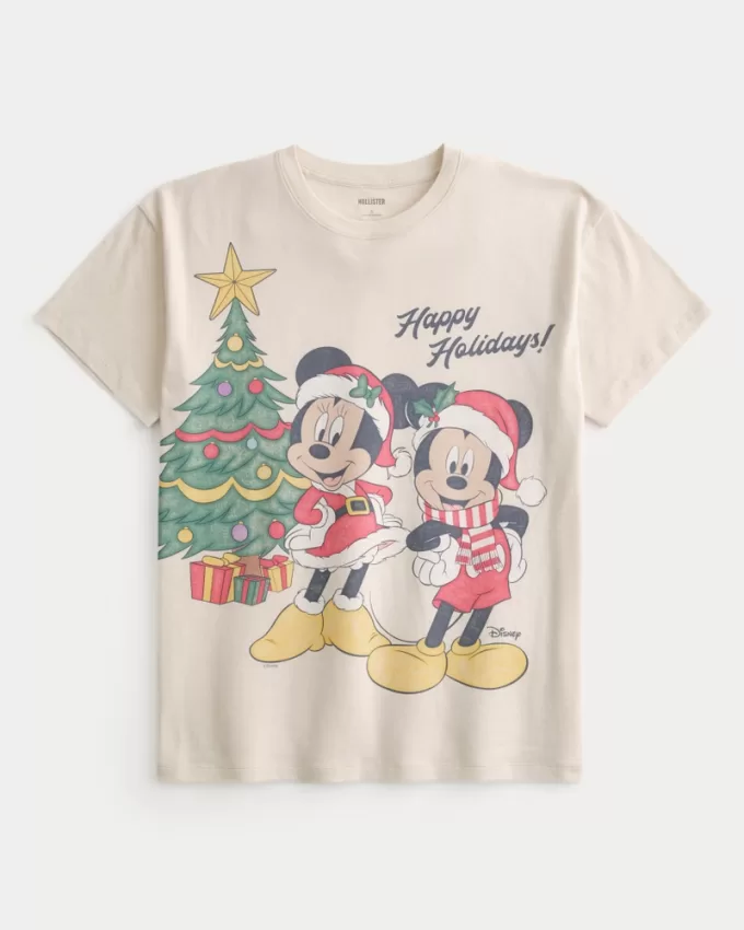 Oversized Minnie & Mickey Mouse Graphic Tee,Oversized Minnie & Mickey Mouse Graphic Tee