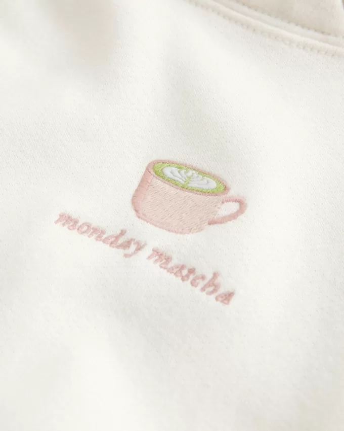 Oversized Monday Matcha Graphic Hoodie,Oversized Monday Matcha Graphic Hoodie