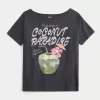 Oversized Off-the-Shoulder Coconut Paradise Graphic Tee,Oversized Off-the-Shoulder Coconut Paradise Graphic Tee