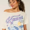 Oversized Off-the-Shoulder Kauai Graphic Tee,Oversized Off-the-Shoulder Kauai Graphic Tee