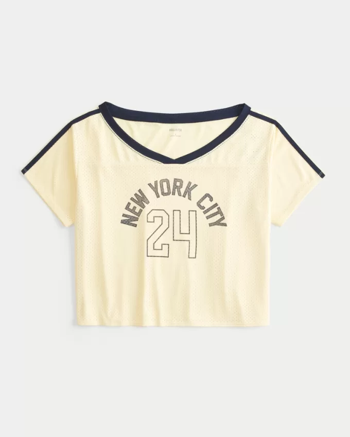 Oversized Off-the-Shoulder New York City Graphic Jersey,Oversized Off-the-Shoulder New York City Graphic Jersey