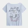 Oversized Off-the-Shoulder Sea Shell Beach Club Graphic Tee,Oversized Off-the-Shoulder Sea Shell Beach Club Graphic Tee