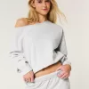 Oversized Off-the-Shoulder Sweatshirt,Oversized Off-the-Shoulder Sweatshirt