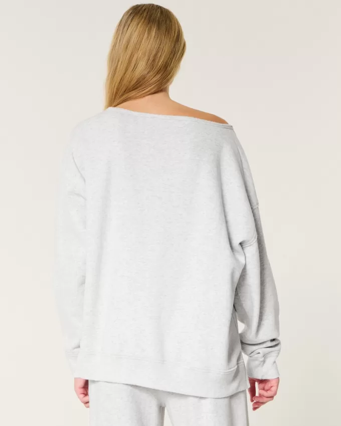 Oversized Off-the-Shoulder Sweatshirt,Oversized Off-the-Shoulder Sweatshirt