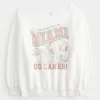 Oversized Off-the-Shoulder University of Miami Graphic Sweatshirt,Oversized Off-the-Shoulder University of Miami Graphic Sweatshirt
