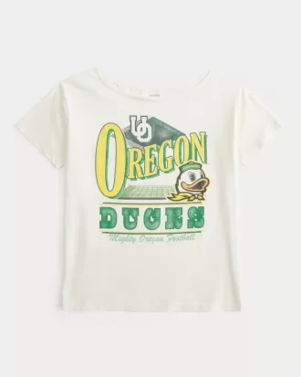 Oversized Off-the-Shoulder University of Oregon Graphic Tee,Oversized Off-the-Shoulder University of Oregon Graphic Tee