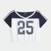 Oversized Off-the-Shoulder Varsity Graphic Jersey,Oversized Off-the-Shoulder Varsity Graphic Jersey