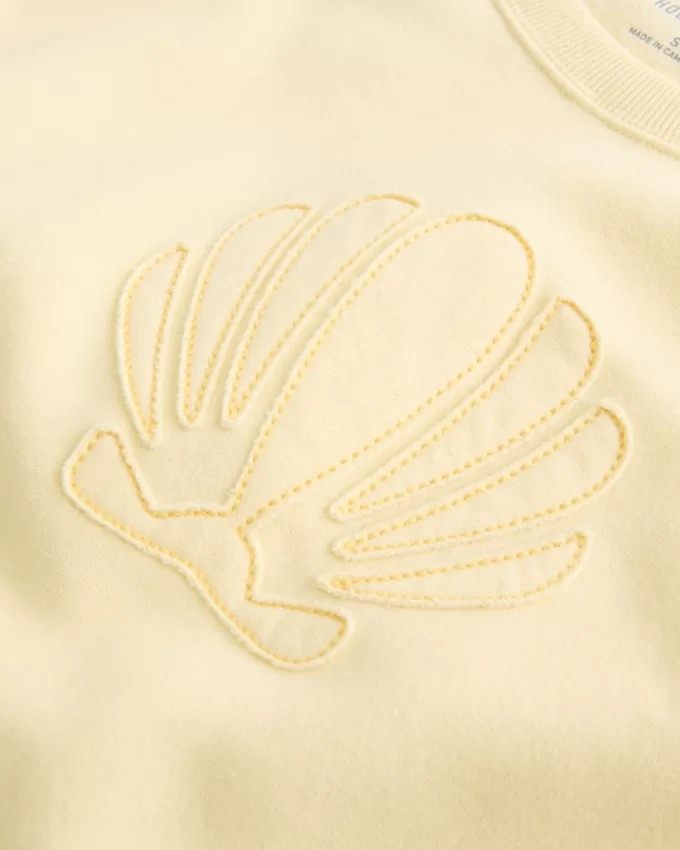 Oversized Shell Graphic Crew Sweatshirt,Oversized Shell Graphic Crew Sweatshirt