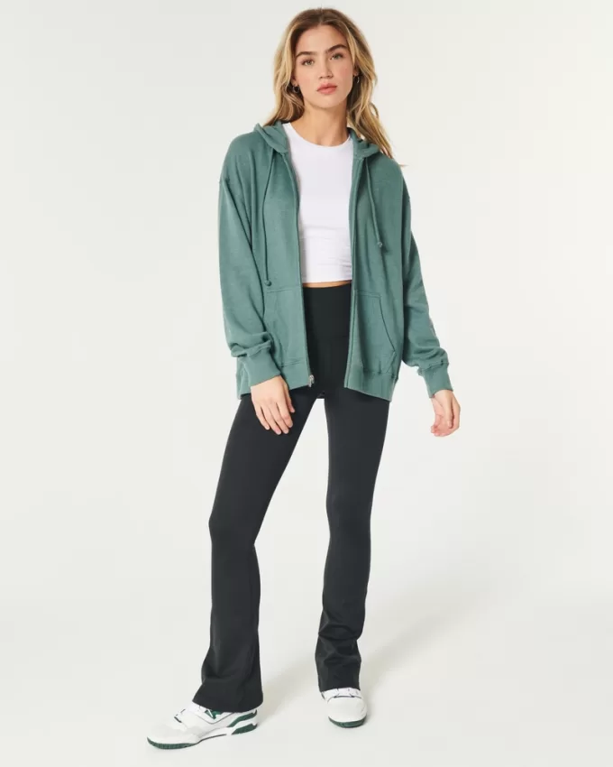 Oversized Terry Zip-Up Hoodie,Oversized Terry Zip-Up Hoodie