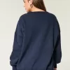 Oversized UCLA Graphic Notch-Neck Sweatshirt,Oversized UCLA Graphic Notch-Neck Sweatshirt