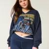 Oversized UCLA Graphic Notch-Neck Sweatshirt,Oversized UCLA Graphic Notch-Neck Sweatshirt