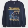 Oversized UCLA Graphic Notch-Neck Sweatshirt,Oversized UCLA Graphic Notch-Neck Sweatshirt