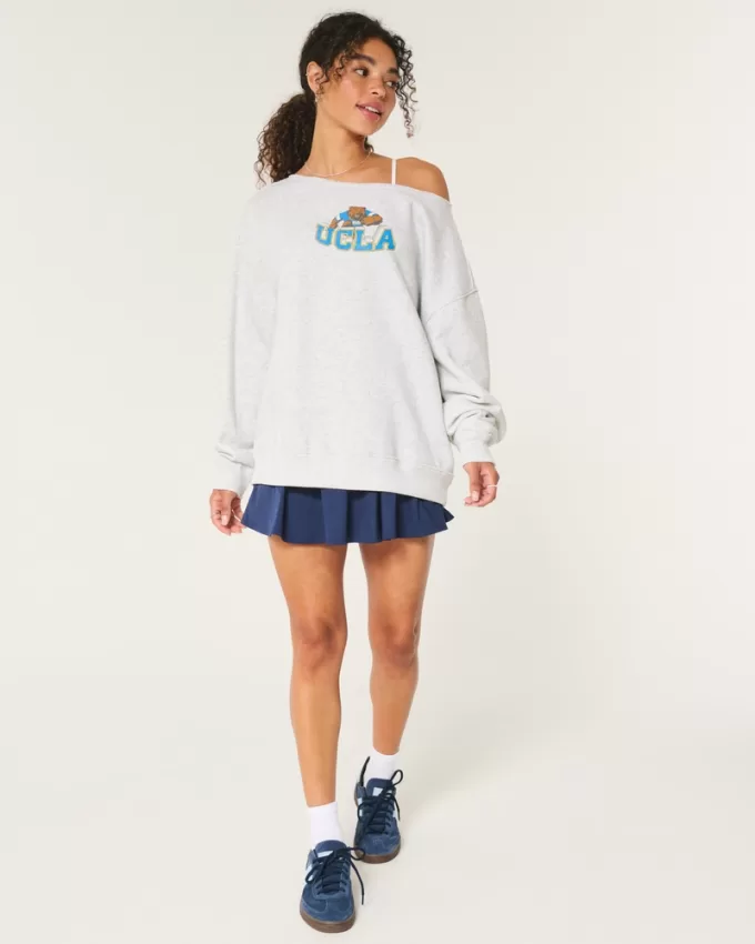 Oversized UCLA Off-the-Shoulder Sweatshirt,Oversized UCLA Off-the-Shoulder Sweatshirt