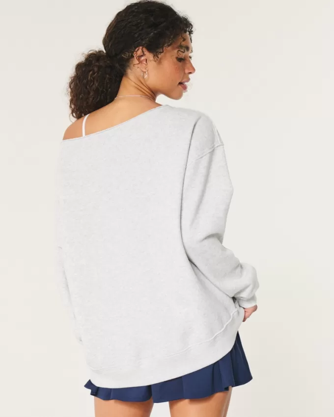 Oversized UCLA Off-the-Shoulder Sweatshirt,Oversized UCLA Off-the-Shoulder Sweatshirt