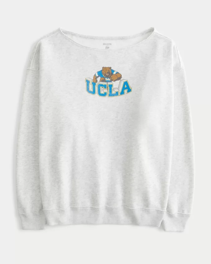 Oversized UCLA Off-the-Shoulder Sweatshirt,Oversized UCLA Off-the-Shoulder Sweatshirt