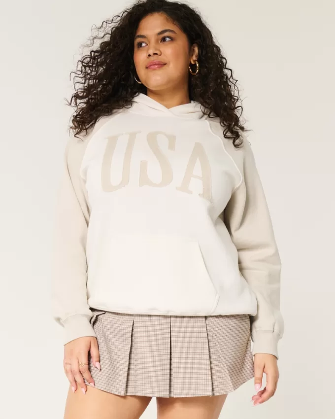 Oversized USA Graphic Hoodie,Oversized USA Graphic Hoodie