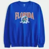 Oversized University of Florida Graphic Notch-Neck Sweatshirt,Oversized University of Florida Graphic Notch-Neck Sweatshirt