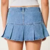 Pleated Denim Mini Skort,Pleated Denim Mini Skort Pleated Denim Mini Skort,Pleated Denim Mini Skort