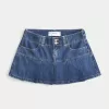 Pleated Denim Mini Skort,Pleated Denim Mini Skort