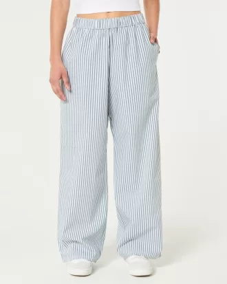 Poplin Wide-Leg Sleep Pants,Poplin Wide-Leg Sleep Pants