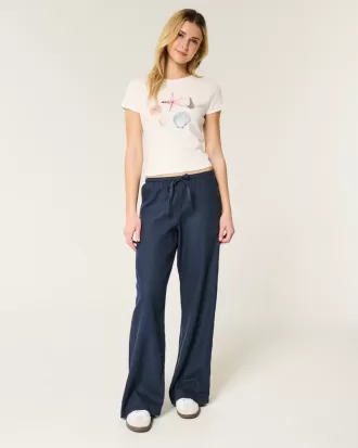 Pull-On Wide-Leg Pants,Pull-On Wide-Leg Pants