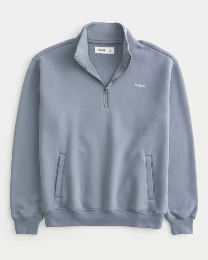 Relaxed Half-Zip Logo Sweatshirt,Relaxed Half-Zip Logo Sweatshirt