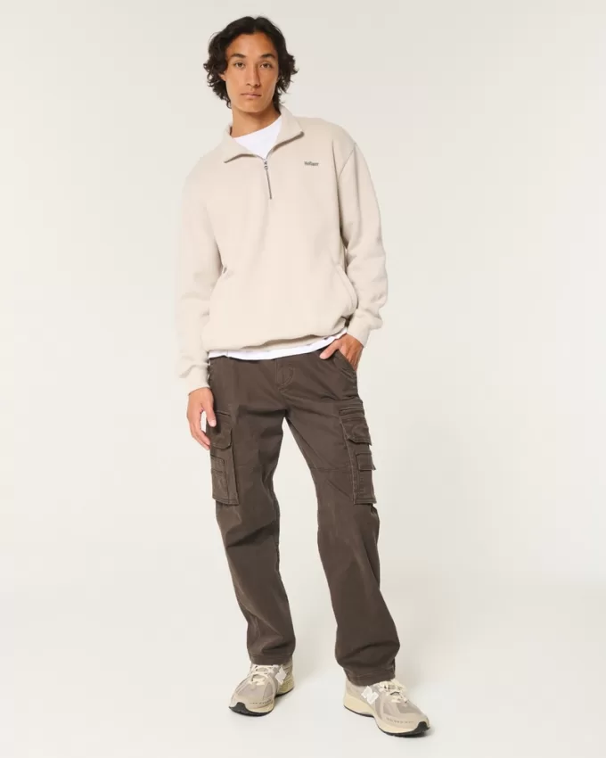 Relaxed Half-Zip Logo Sweatshirt,Relaxed Half-Zip Logo Sweatshirt