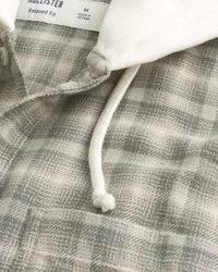 Relaxed Hooded Flannel Shirt,Relaxed Hooded Flannel Shirt