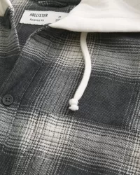 Relaxed Hooded Flannel Shirt,Relaxed Hooded Flannel Shirt