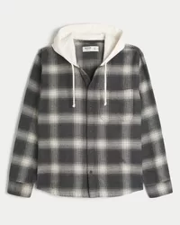 Relaxed Hooded Flannel Shirt,Relaxed Hooded Flannel Shirt