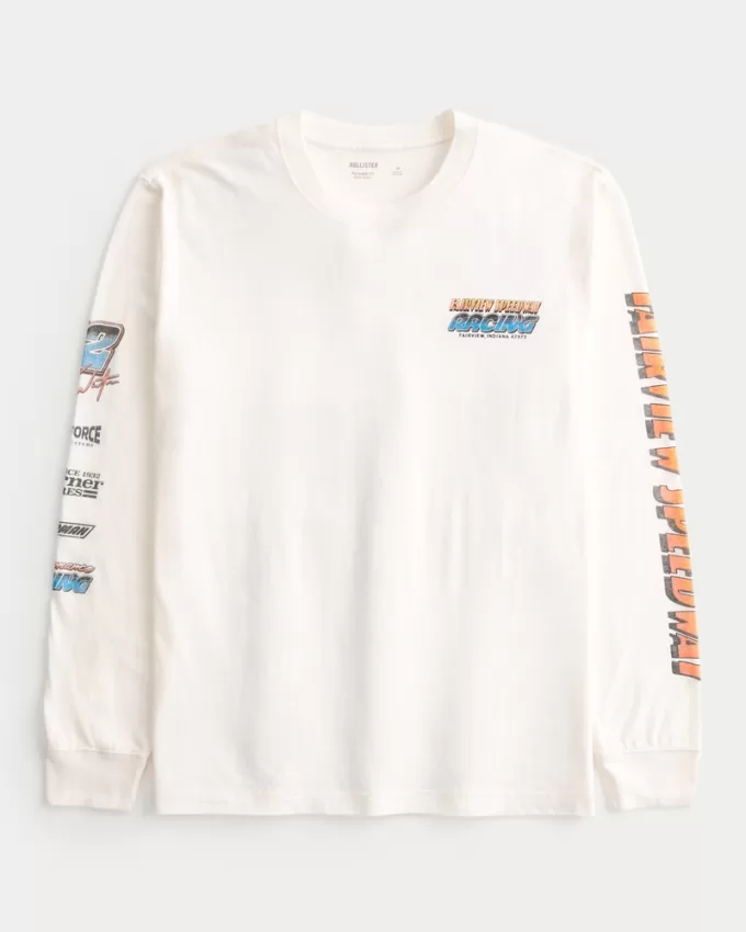 Relaxed Long-Sleeve Fairview Speedway Graphic Tee,Relaxed Long-Sleeve Fairview Speedway Graphic Tee