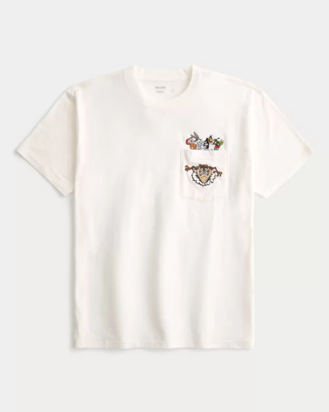Relaxed Looney Tunes Graphic Pocket Tee,Relaxed Looney Tunes Graphic Pocket Tee