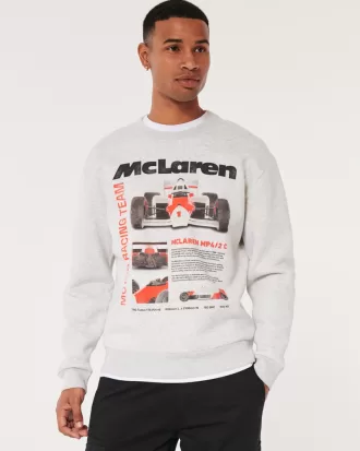 Relaxed McLaren Graphic Crew Sweatshirt,Relaxed McLaren Graphic Crew Sweatshirt
