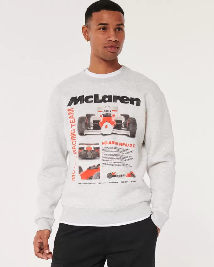 Relaxed McLaren Graphic Crew Sweatshirt,Relaxed McLaren Graphic Crew Sweatshirt