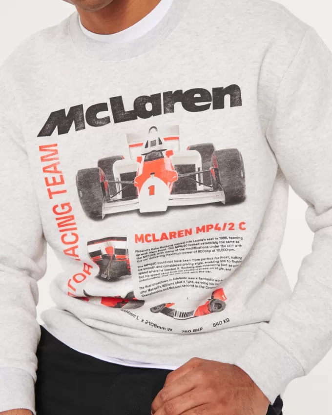Relaxed McLaren Graphic Crew Sweatshirt,Relaxed McLaren Graphic Crew Sweatshirt