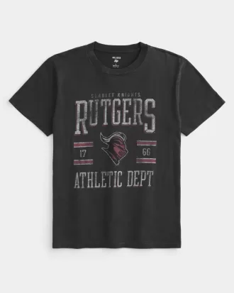 Relaxed Rutgers University Graphic Tee,Relaxed Rutgers University Graphic Tee
