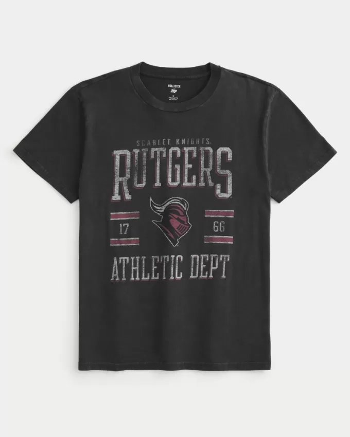 Relaxed Rutgers University Graphic Tee,Relaxed Rutgers University Graphic Tee