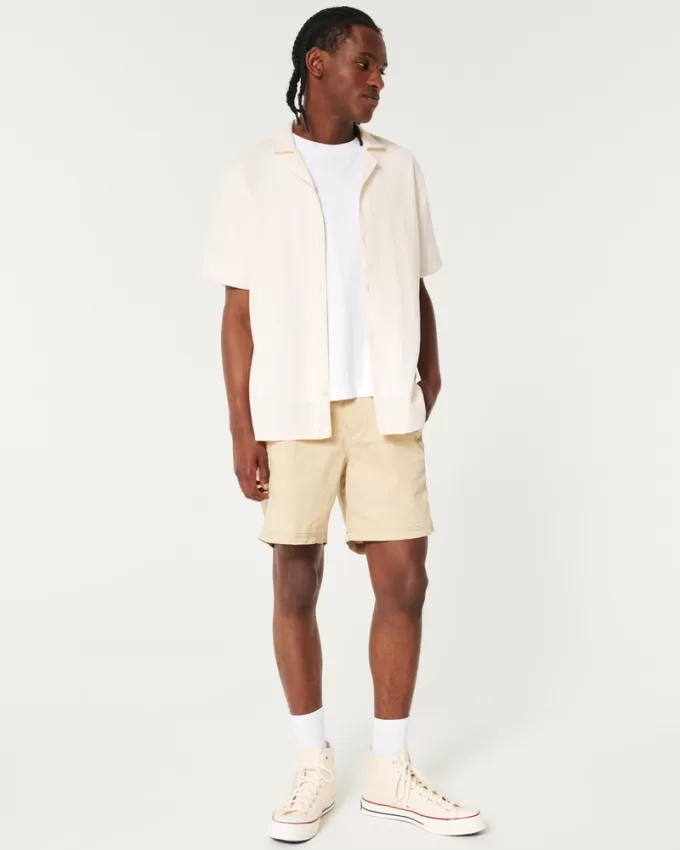 Relaxed Textured Short-Sleeve Shirt,Relaxed Textured Short-Sleeve Shirt