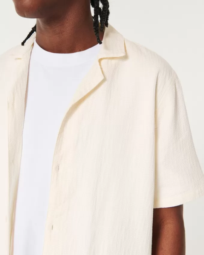 Relaxed Textured Short-Sleeve Shirt,Relaxed Textured Short-Sleeve Shirt