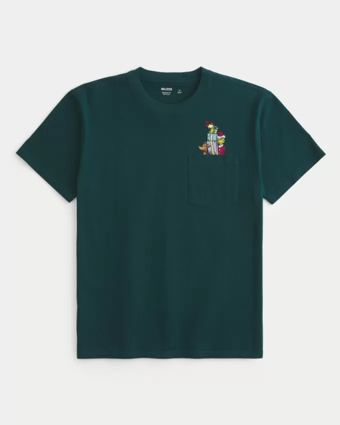 Relaxed The Grinch Graphic Pocket Tee,Relaxed The Grinch Graphic Pocket Tee