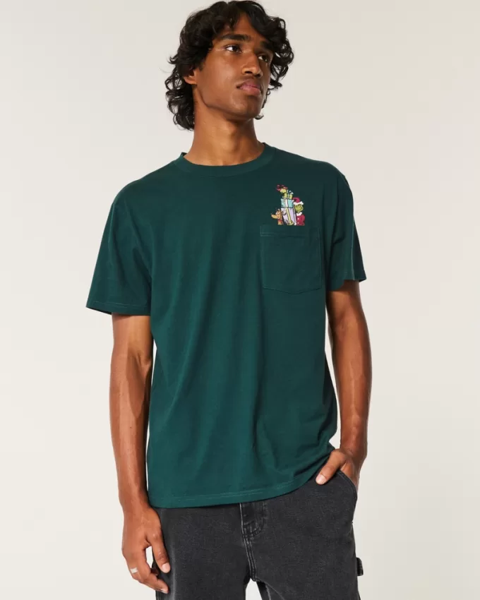 Relaxed The Grinch Graphic Pocket Tee,Relaxed The Grinch Graphic Pocket Tee
