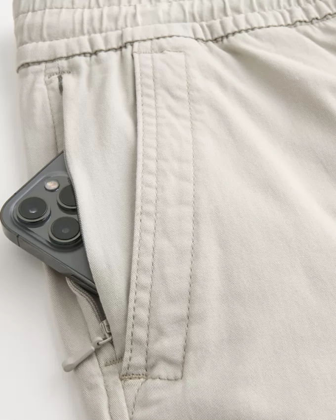 Relaxed Twill Cargo Joggers,Relaxed Twill Cargo Joggers