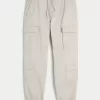 Relaxed Twill Cargo Joggers,Relaxed Twill Cargo Joggers