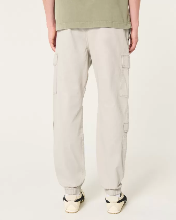 Relaxed Twill Cargo Joggers,Relaxed Twill Cargo Joggers