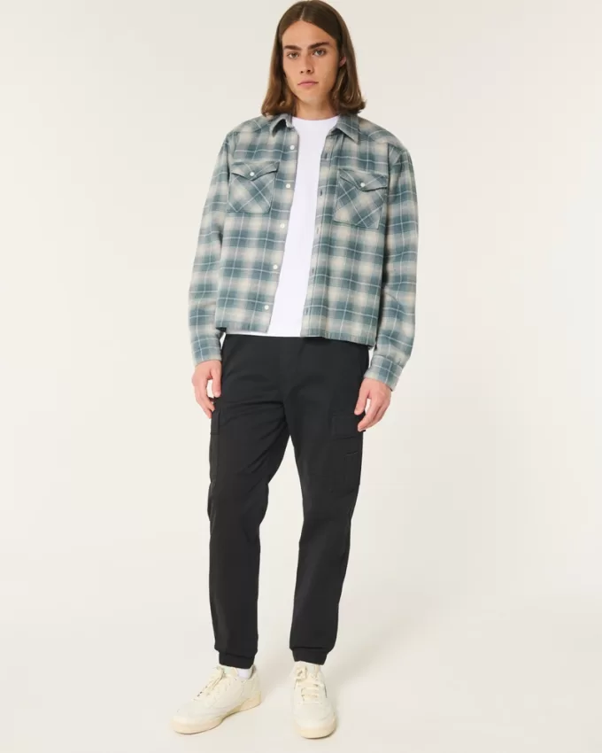 Relaxed Twill Cargo Joggers,Relaxed Twill Cargo Joggers