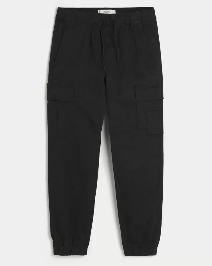 Relaxed Twill Cargo Joggers,Relaxed Twill Cargo Joggers