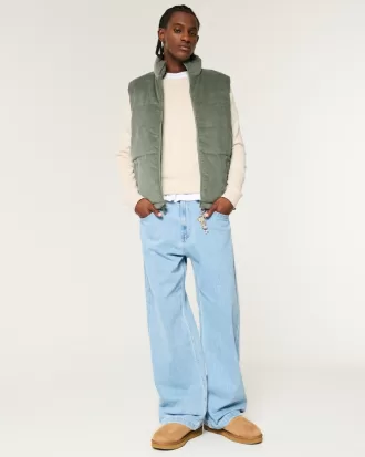 Reversible Corduroy Puffer Vest,Reversible Corduroy Puffer Vest